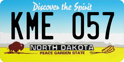 ND license plate KME057