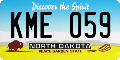 ND license plate KME059