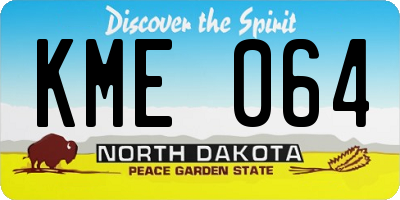 ND license plate KME064