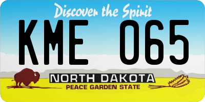 ND license plate KME065
