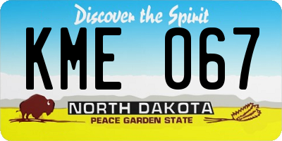 ND license plate KME067