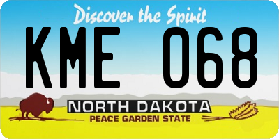 ND license plate KME068