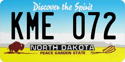 ND license plate KME072