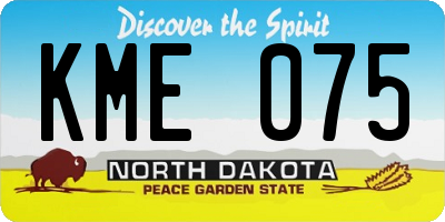 ND license plate KME075