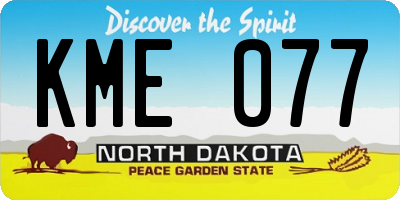 ND license plate KME077