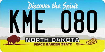 ND license plate KME080