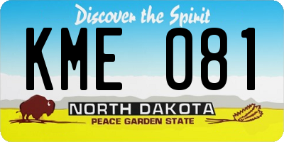 ND license plate KME081