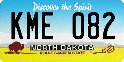 ND license plate KME082