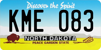 ND license plate KME083
