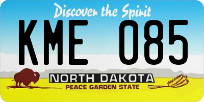 ND license plate KME085