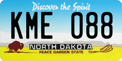 ND license plate KME088