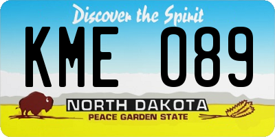 ND license plate KME089