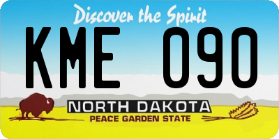 ND license plate KME090