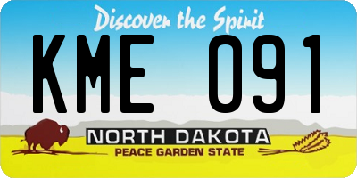ND license plate KME091