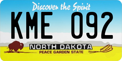 ND license plate KME092