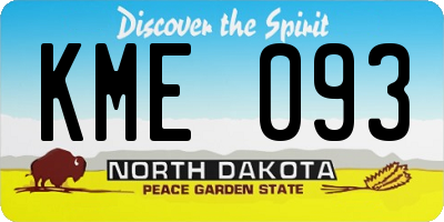 ND license plate KME093