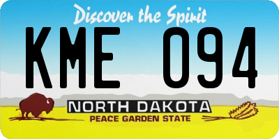 ND license plate KME094