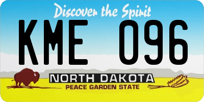 ND license plate KME096
