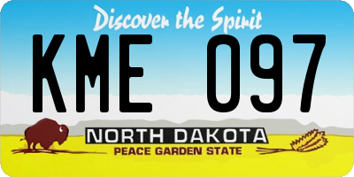 ND license plate KME097