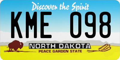 ND license plate KME098