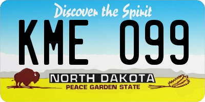 ND license plate KME099