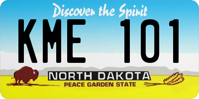 ND license plate KME101