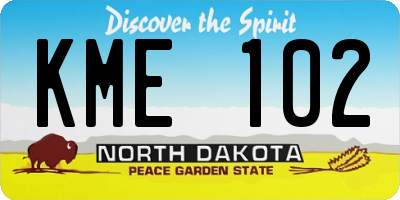 ND license plate KME102