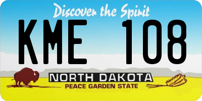 ND license plate KME108