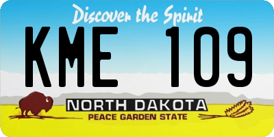 ND license plate KME109