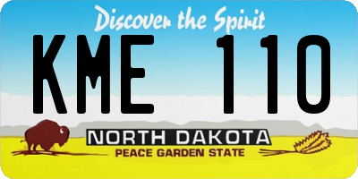 ND license plate KME110