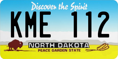 ND license plate KME112