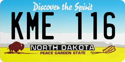 ND license plate KME116