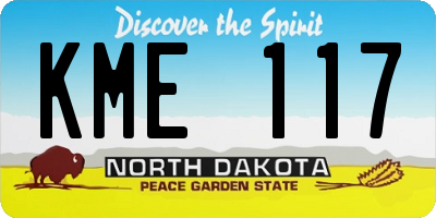 ND license plate KME117