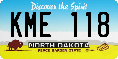 ND license plate KME118