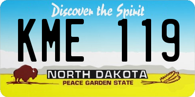 ND license plate KME119