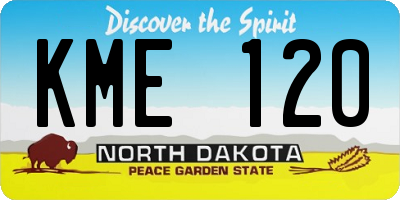 ND license plate KME120