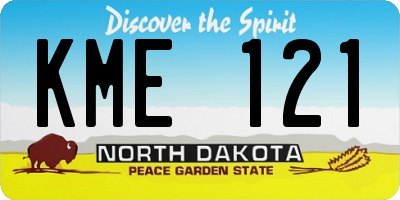 ND license plate KME121
