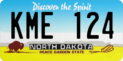 ND license plate KME124