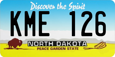 ND license plate KME126