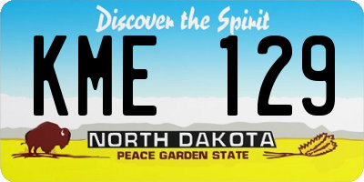ND license plate KME129