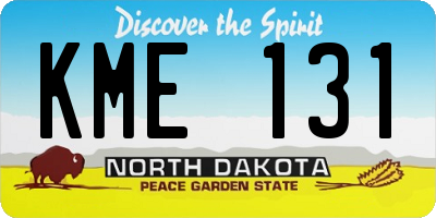 ND license plate KME131