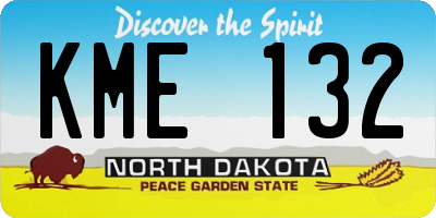 ND license plate KME132