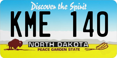 ND license plate KME140