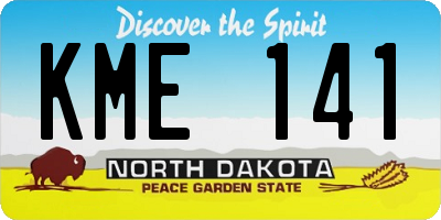 ND license plate KME141