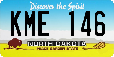 ND license plate KME146