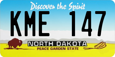 ND license plate KME147