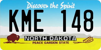 ND license plate KME148