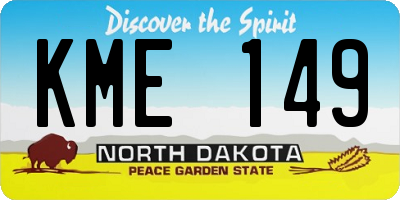 ND license plate KME149
