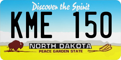 ND license plate KME150