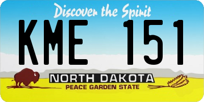 ND license plate KME151